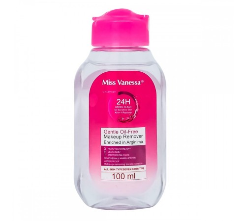 Жидкость для снятия макияжа Miss Vanessa 24H, 100ml (розовая), Для Лица