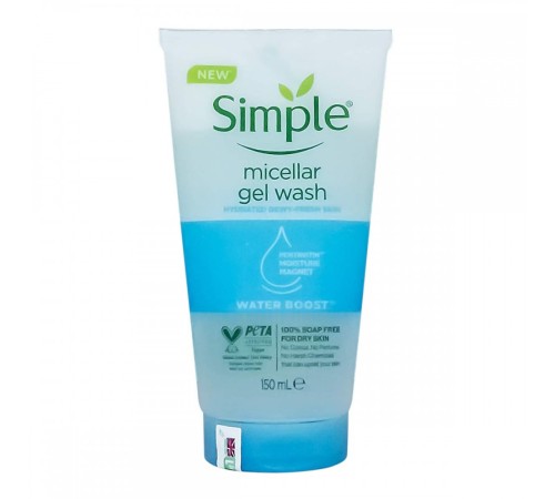 Гель для умывания Simple Water Boost Face Wash Gel, 150ml, Для Лица