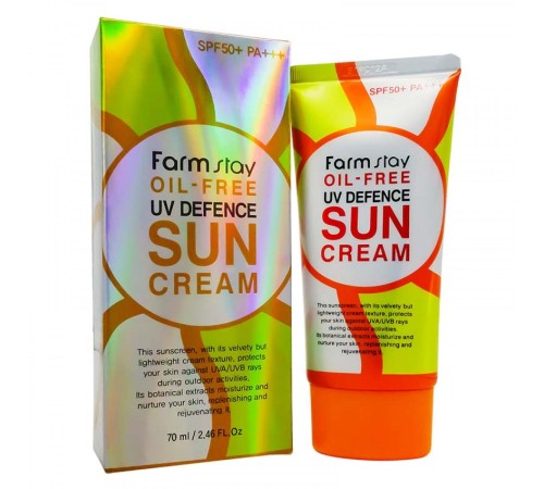 Солнцезащитный крем Farmstay Oil-Free Uv Defence Sun Cream SPF 50+, 70ml, Солнцезащитные крема