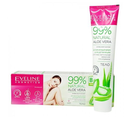 Депилятор для тела Evelin 99% Natural Aloe Vera 125 ml, Eveline Cosmetics