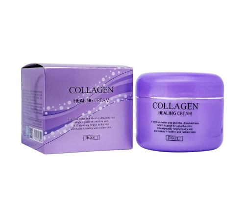 Ночной крем для лица Jigott Collagen Healing Cream, 100g, Крем Оригинал