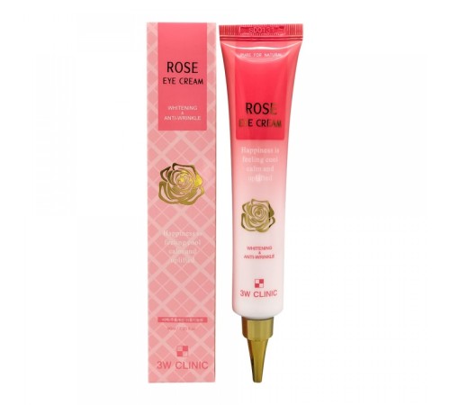 Осветляющий крем для век с экстрактом розы Rose Eye Cream 3W CLINIC 40ml, Крем Для Лица