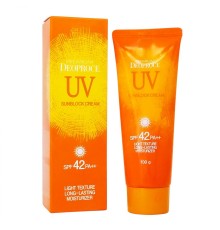 Солнцезащитный крем для лица и тела Deoproce UV Defence Sun Block Cream SPF 42+ PA++ , 100g