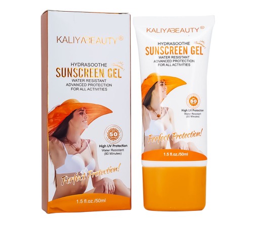 Увлажняющий , водонепроницаемый, солнцезащитный гель KaliyaBeauty SPF 50+++, Для Лица