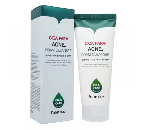 Очищающая пенка с центеллой азиатской для проблемной кожи FarmStay Cica Farm Acne Foam Cleanser 180ml, Средства для умывания