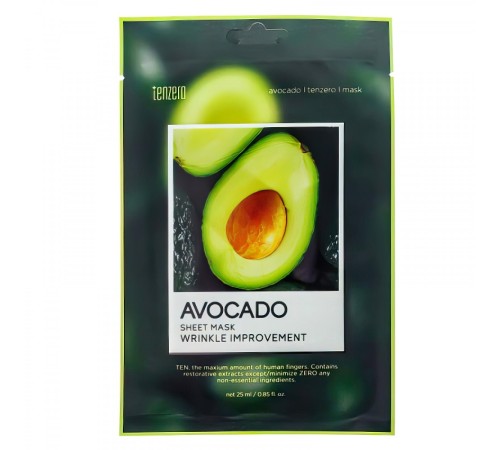 Омолаживающая маска для лица Tenzero Avocado Sheet Mask 25ml