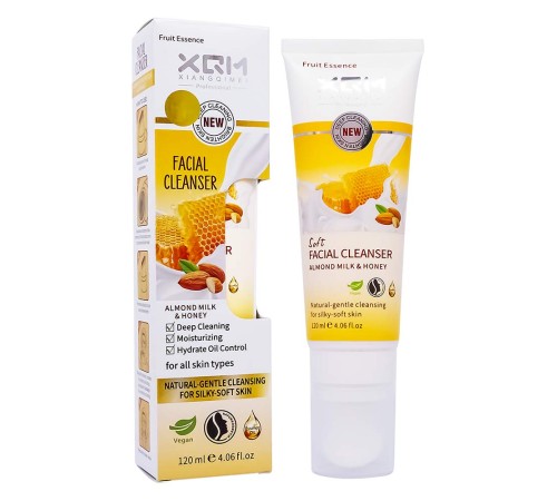 Гель для умывания с щеточкой XQM Almond Milk & Honey, 120ml, Для Лица