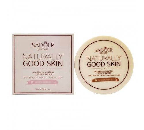 Матирующая, рассыпчатая пудра Sadoer Naturally Good Skin