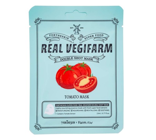 Маска для лица Farm Stay Fortheskin Real Vegifarm Double Shoot Tomato Mask, 23ml, Маски Оригинал