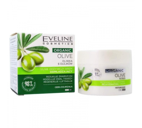 Омолаживающий крем для лица Eveline Organic Olive, 50mg, Крем Для Лица