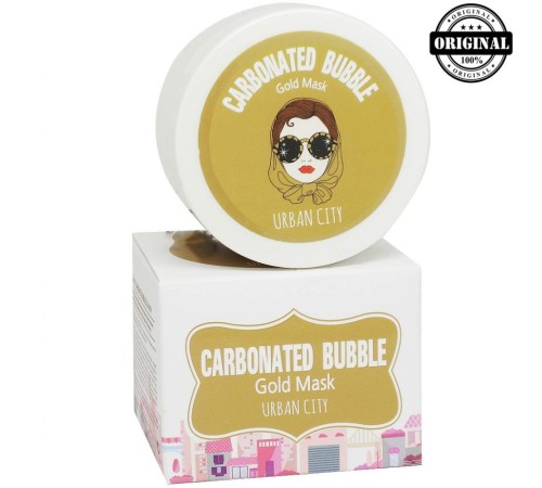 БХ Маска Для Лица Глиняно-Пузырьковая С Золотом Urban City Carbonated Bubble Gold Mask 100мл, Маски Оригинал