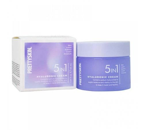 Крем для лица Prettyskin Hyaluronic Cream 5in1, 50g, Крем Оригинал