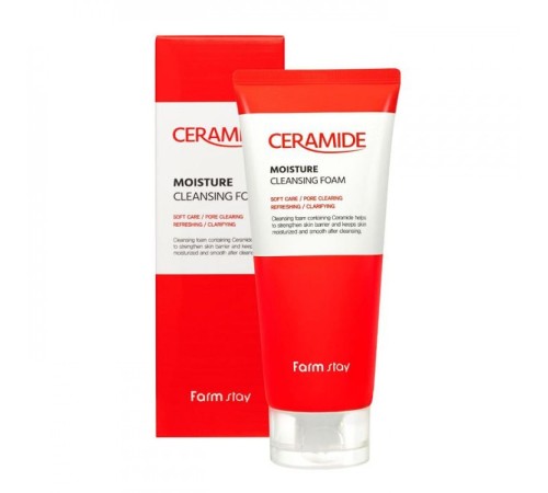 Увлажняющая очищающая пенка с керамидами FarmStay Ceramide Moisture Cleansing Foam, Средства для умывания