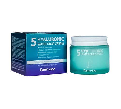 Интенсивный крем для лица с гиалуроновой кислотой FarmStay Hyaluronic 5 Water Drop Cream, 80g, Крем Для Лица