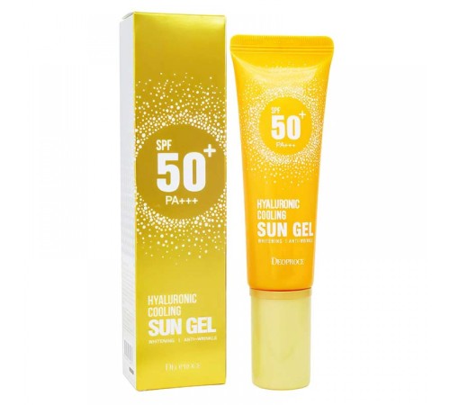 Солнцезащитный крем Deoproce Hyaluronic Cooling Sun Gel Whitening & Anti-Wrinkle SPF 50+++, 50g, Для Лица