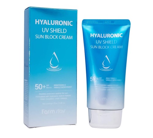 Солнцезащитный крем для лица с гиалуроновой кислотой Farm Stay Hyaluronic UV SPF 50+++Shield Sun Block Cream, 70g, Крем Оригинал