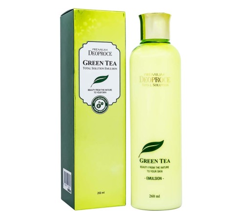 Эмульсия для лица с экстрактом зеленого чая  Deoproce Green Tea Total Solution Emulsion, 260g, Тонеры, тоники