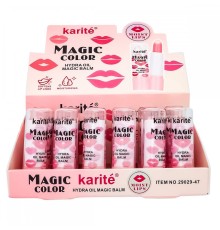 Блеск+бальзам для губ Karite Magic Color (розовый) 24шт