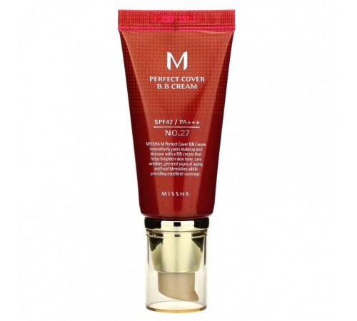 Missha M Perfect Cover BB Крем (SPF 42 PA +++), 50ml., тон 27, Тональный Крем Оригинал