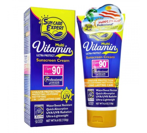 Солнцезащитный крем для тела и лица Sun Care Expert Multi Vitamin SPF 90+ РА+++,130 g, Солнцезащитные крема