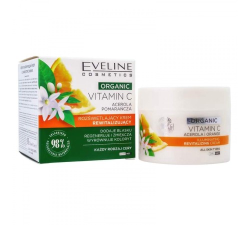 Крем для лица с витамином С Eveline Organic Vitamin C, 50mg, Крем Для Лица