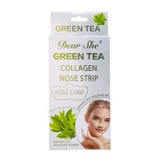 Коллагеновая  полоска для носа Dear She Green Tea 10шт