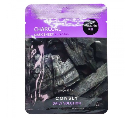 Маска для лица с углем Consly Charcoal, Маски для лица