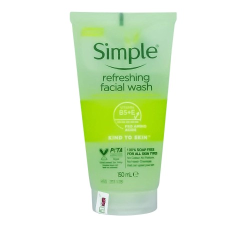 Гель для умывания Simple Regeneration Resisting Facial Wash Kind to Skin, 150ml, Средства для умывания