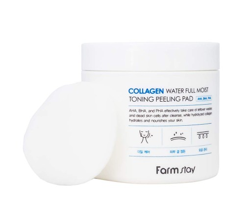 Пилинг диски Farmstay Collagen Peeling pad 70 pads 150 ml, Тонеры, тоники