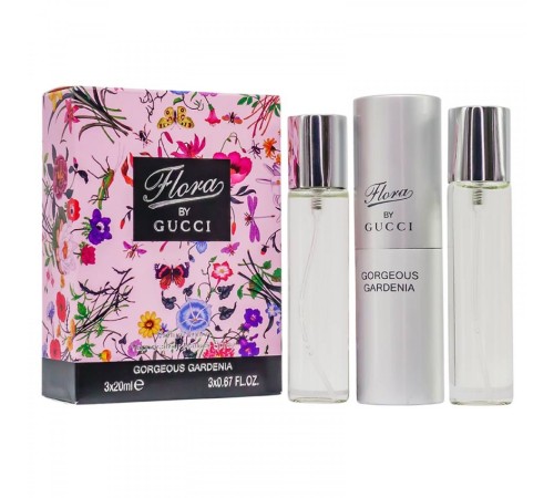 Gucci By Flora Gorgeous Gardenia, edp., 3x20 ml(цветочек), Набор духов 3 по 20 мл